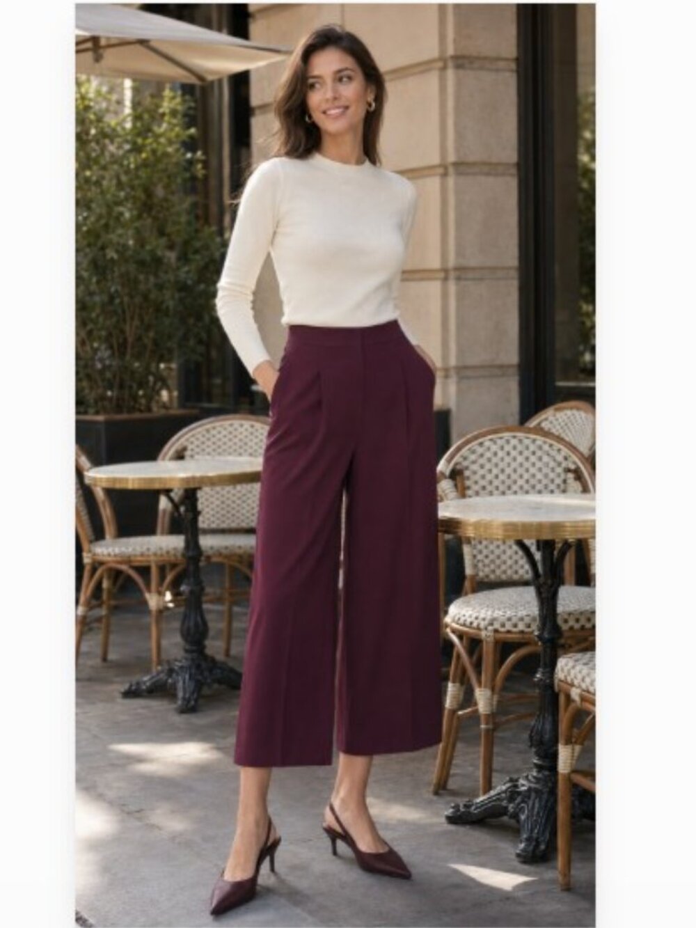 Ann Taylor Plum High Rise Culotte Career Pants NWOT